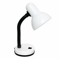 Creekwood Home Traditional Fundamental Metal Desk Task Lamp and Bowl Shaped Shade with Flexible Gooseneck, White CWD-1000-WH